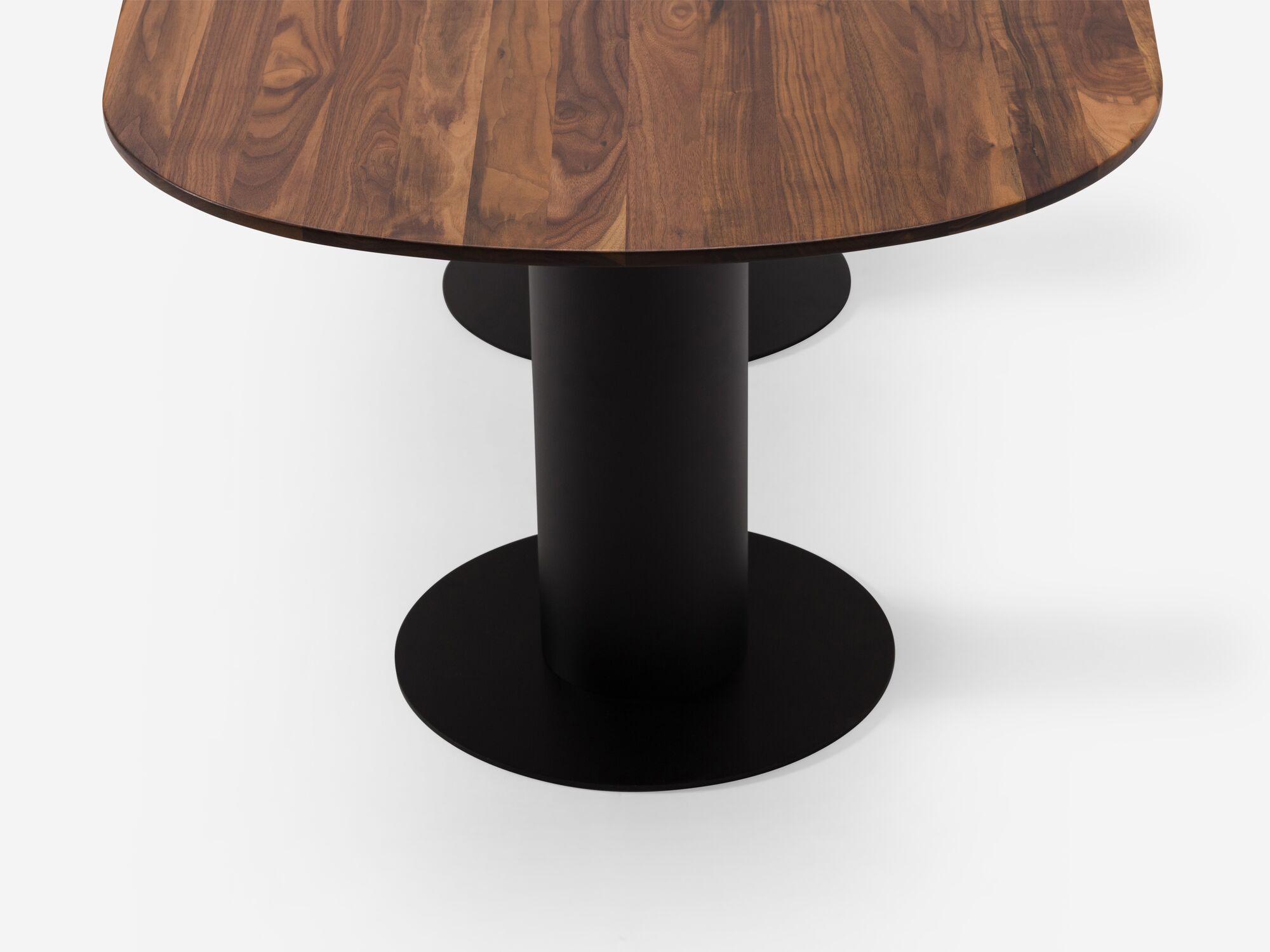 Extra small walnut dining table detail view